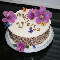 Red Velvet With Leopard Print And Hibiscus Martha Stewart red velvet cake recipe, cheesecake filling, WBH cream cheese bc. Leopard transfer sheet, sugarpaste hibiscus and butterflies...