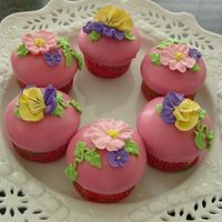 Poured Fondant Cupcakes I was so inspired by Cake Journal's poured fondant cupcakes I had to try it. This is my first try. I used Cake Bible poured fondant...