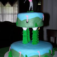 Girl Golfer My daughter wanted a golf party for her birthday. So I constructed a golf cake for a 7 year old girl, including painting the shirt on the...