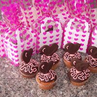 Mini Valentines Cupcakes These are mini marble cupcakes dipped in peanut butter/chocolate and deco. with pink bc. I packaged each in a small favor box and...