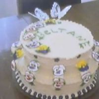 Beltane Cake Pansies made with royal icing. Cake frosted with bc.