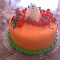 Halloween Cake first time using fondant to cover a cake.