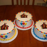 Circus Cake Circus themed cakes for our church's Family Fest cake walk booth. Tent is chocolate transfer.
