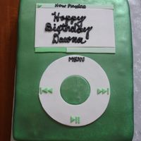Green Ipod Birthday Cake Yet another iPod cake. Borrowed some design elements from Hansel_Gretel (hers looks better though!)