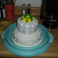 Final Course 3 Cake Variation of final course 3 cake. 6" is dark chocolate with chocolate BC icing. 9" is strawberry with cream cheese icing.