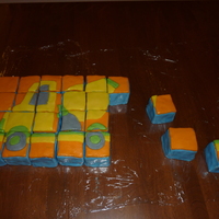 Cement Truck Puzzle Blocks Cement truck puzzle blocks cake to celebrate my son's fourth birthday at school.