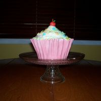 Giant Cupcake This was fun and fairly easy to do. No special occasion, just wanted to try my new Wilton pan!
