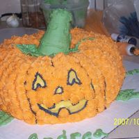 Pumpkin Cake My first attempt at a pumpkin cake. White cake with buttercream icing.