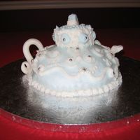 Teapot Cake Buttercream frosting with fondant handle & spout.