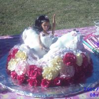 Abby's Birthday '06 Front This was my first attempt using fondant. I used silk flowers and ribbon under the dress.I had no idea what I was doing. This is what I came...