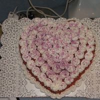 Practice Cake.. Homemade strawberry cake with bavarian filling and buttercream frosting. Just a practice cake ...