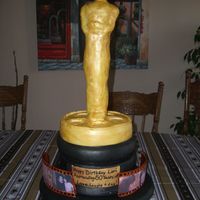 Oscar This was a first with the rice crispy sculpting and covering it with fondant. I'lll just know what not to do next time. It also...