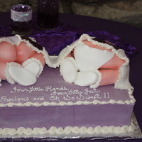 Twins! Baby shower cake for twins, all edible including baby behinds and custom blanket :)