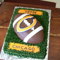 Chicago Bears Cake This is the 4th cake I've done and my 1st using MMF. The orange, navy and white are MMF. The rest is buttercream. Honest feedback...