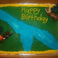 Hunter's Birthday Cake Yellow cake with b/c icing.