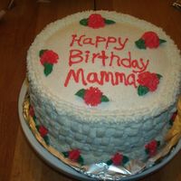 Birthday Cake Yellow cake with bc icing. First time to do the basket weave. I was happy with the cake.