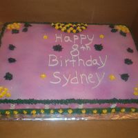 Birthday Cake 1/2 chocolate and 1/2 white with b/c icing. They are going to add bobble heads to the cake.