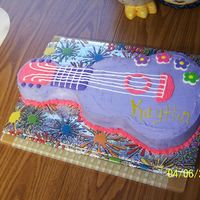 Hannah Guitar Cake Funfettie cake mix with buttercream icing and all buttercream decorations..it was for my neice she just turned 7 and loves Hannah Montana...