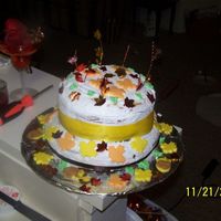 Thanksgiving This is my thanksgving cake half chocolate half vanillaI dont like it...