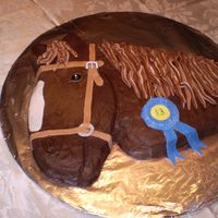 Horse_Cake_And_Mackenzie_13Th_.jpg This cake was for my niece who love horses and turned 13. She loved it. First time- carved from a picture . chocolate cake with chocolate...
