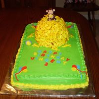 Curious George My version of curious George vanilla and chocolate sheet cake, mound is vanilla. All Bc with fondant accentsThanks for looking