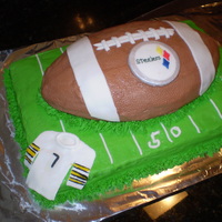 Steelers Cake This was for a Steelers fan. It is a marble cake with Almond buttercream icing and Fondant accents Thanks for looking