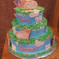 Welcoming Kaylee Sophia This was designed by my daughter Joy, for her first baby shower. The Lambs were cookies decorated with royal icing, the fence and clouds...