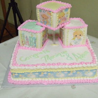 Precious Moments Baby Shower Butter-cream, Fondant, and edible images used on this one.