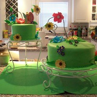 Tinkerbell Baby Shower Cake This is my version of the cake in the Wilton 2010 yearbook.It is white cake with (duff)buttercream filling. It is covered with the Duff (...