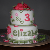 Flower Cake My daughter wanted a cake with pink flowers and with the help of ideas from cake central, this is what we came up with. Cake is chocolate w...