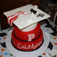 Graduation Cap Cake Cake is chocolate/yellow marble with buttercream and fonant decorations