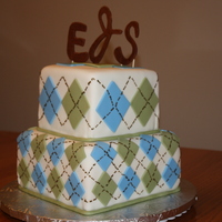 Argyle Birthday Cake I was trying to come up with a design for a male birthday cake and this is what I came up with. First time doing a square cake and kinda...