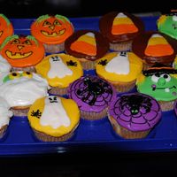 Halloween Cupcakes Looked around here for a few idea's and here's what I came up with. For another church outing