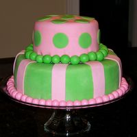 First Tiered Cake This is my first attempt at a stacked cake and my second try at fondant. I still have a lot to learn but I have gotten better since this...