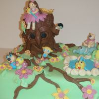 Enchanted Forest a birthday cake for my niece who loves these characters from a different cartoons. fondant cake with all fondant characters