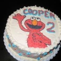 Elmo Cake This cake was made using a piping gel transfer technique
