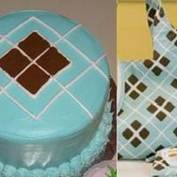 Argyle Cake And Inspiration Inspired by pattern on a diaper bag the soon to be mom fell in love with. Flooded chocolate ganache into white buttercreme lines to make...
