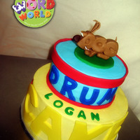 Word World D-O-G! The little guy's favorite character..D-O-G!6" and 9" cake, iced in buttercream w/ fondant accents.