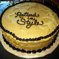 Caramel 10" chocolate cake with old fashioned cooked caramel icing.