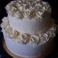 First 2 Tier Cake, All Buttercream Always wanted to know if I could make my own wedding cake, not that I'm getting married anytime soon lol I know the board isn't...