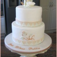 Baby Moses Baptism Cake Vanilla and Banana flavoured layers, buttercream and fondant. The baby and basket were based on a precious moments figurine.