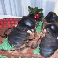 Rugby Team Christmas Party A surprise cake for my husband's rugby team. The shoes were my first attempt at using fondant and in creating a sculpted cake. The...