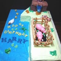 First Birthday - Old Mcdonald Had A Farm To celebrate a baby's first birthday. Customer requested for a cake shaped as no. 1. I had a bit of fun and made the cake into Old...