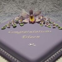 Orchid And Lace Made for a 90th birthday, birthday "girl" likes orchids, colour made to match party decorations. Covered in fondant, orchid and...