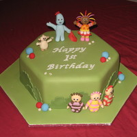 In The Night Garden White choc mud covered in fondant. Hand moulded gumpaste characters.