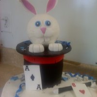 Magic Birthday! I seen this in ACD and finally got an order that would allow me to make it. This was a fun cake to make. All decorations are gumpaste. Brim...