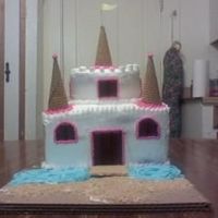 Castle Cake This is a cake I made for a 1 yr old little girl's birthday. She is a child in my daycare class and I made as a gift to her.