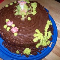 Fantasy-Forrest Cake. There's another cake. Troll is all marzipan, also flovers. Everything else is buttercream. I myself think that its not so pretty that...