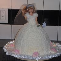 Doll Bridal Cake Simple doll cake all in white using Wilton Wonder Mold Pan.