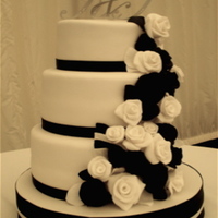 Rose Fall Wedding Cake this is my first wedding cake. it all went together so well and i was really pleased with the outcome as were the bride and groom.